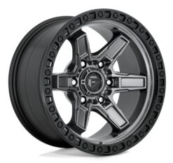 FUEL | D698 KICKER | 17X9 6X5.5 1MM OFFSET | MATTE GUN METAL/BLACK BEAD RING