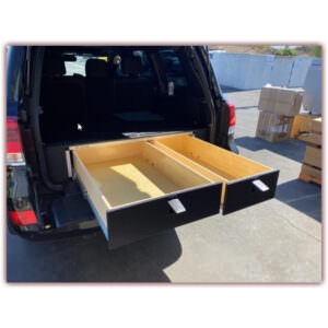GOOSE GEAR | SIDE X SIDE DRAWER MODULE 50/50 W/ FITTED TOP PLATE | LC200 2008-2021 | BLACK