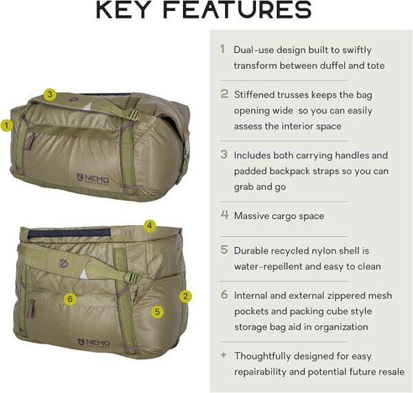 Nemo Equipment | Double Haul Convertible Duffel | 55L Nova - Image 2