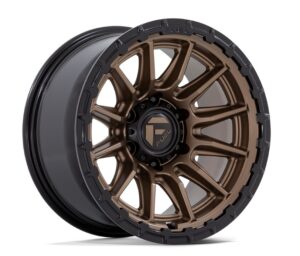 FUEL | FC866 PISTON | 17X9 6X5.5 1MM OFFSET | MATTE BRONZE W/GLOSS BLACK LIP
