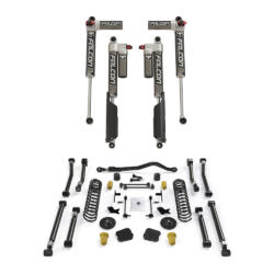 TERAFLEX | 2.5” ALPINE CT2 SHORT ARM LIFT KIT W/ARMS W/FRONT TRACK BAR W/O SHOCKS & 2-3” LIFT FALCON SP2 3.3 FAST ADJUST PIGGYBACK SHOCK KIT |  JT 2020+