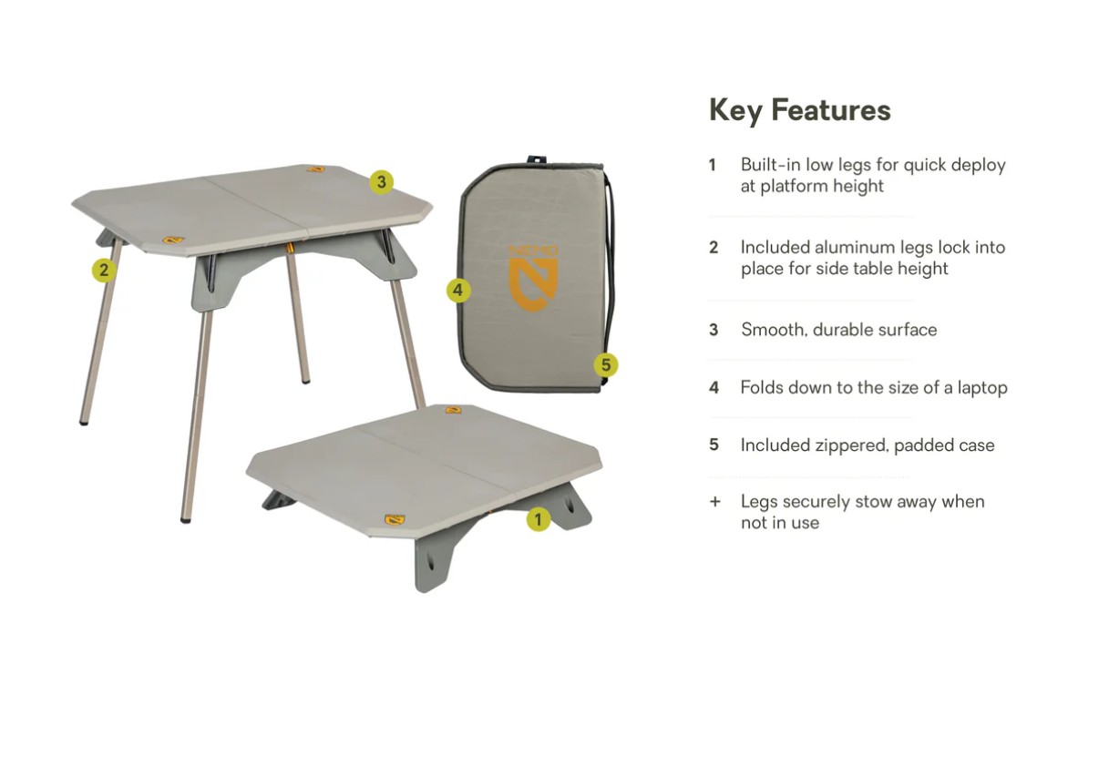 NEMO EQUIPMENT | MOONLANDER DUAL HEIGHT TABLE | FOG - Image 12