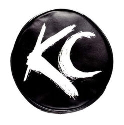 KC HILITES | 6" LIGHT COVER SOFT BLACK W/ WHITE KC LOGO | PAIR | SUITS FOR ALL 6" ROUND LIGHTS