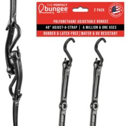 Alternative view of PERFECT BUNGEE | 48″ ADJUSTABLE BUNGEE STRAP W/REMOVABLE GLASS FILLED NYLON HOOKS | 2 PACK