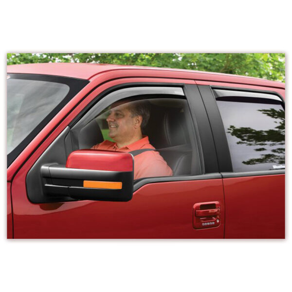 WEATHERTECH | SIDE WINDOW DEFLECTORS FR & RR CREW CAB (RUBBER SILL FRAME) | CHEVY/GMC 1500 2019+
