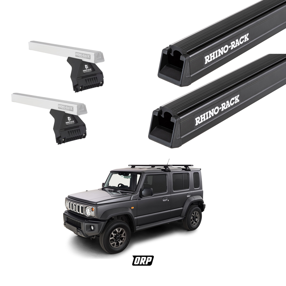 RHINO-RACK | HEAVY DUTY BAR WITH RL LEG (X2) | BLACK | 1375MM | JIMNY 2020+