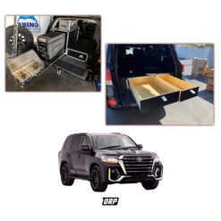 GOOSE GEAR | ULTIMATE CHEF PACKAGE WITH SIDE X SIDE DRAWER MODULE 50/50 W/ FITTED TOP PLATE | BLACK | LC200 2008-2021